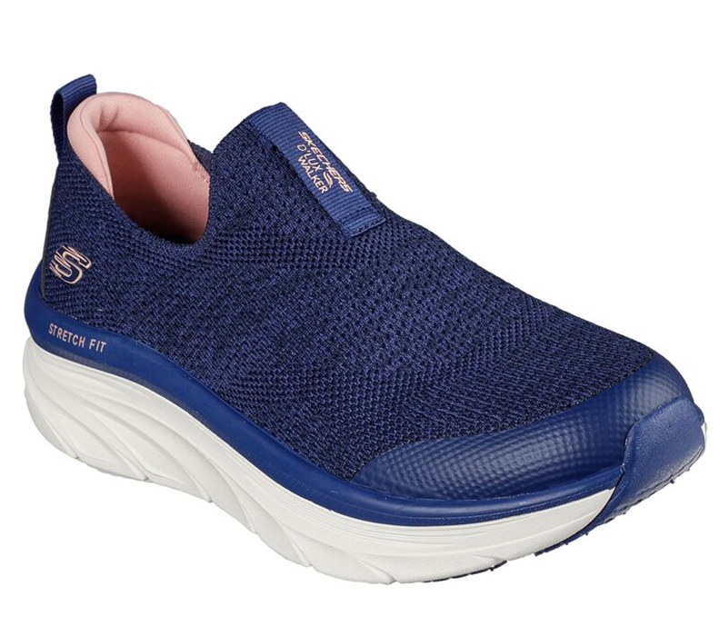 Skechers Dam Marinblå/Rosa Sneakers - Relaxed Fit: D'lux Walker - Quick Upgrade - Sverige (TBRSV-935
